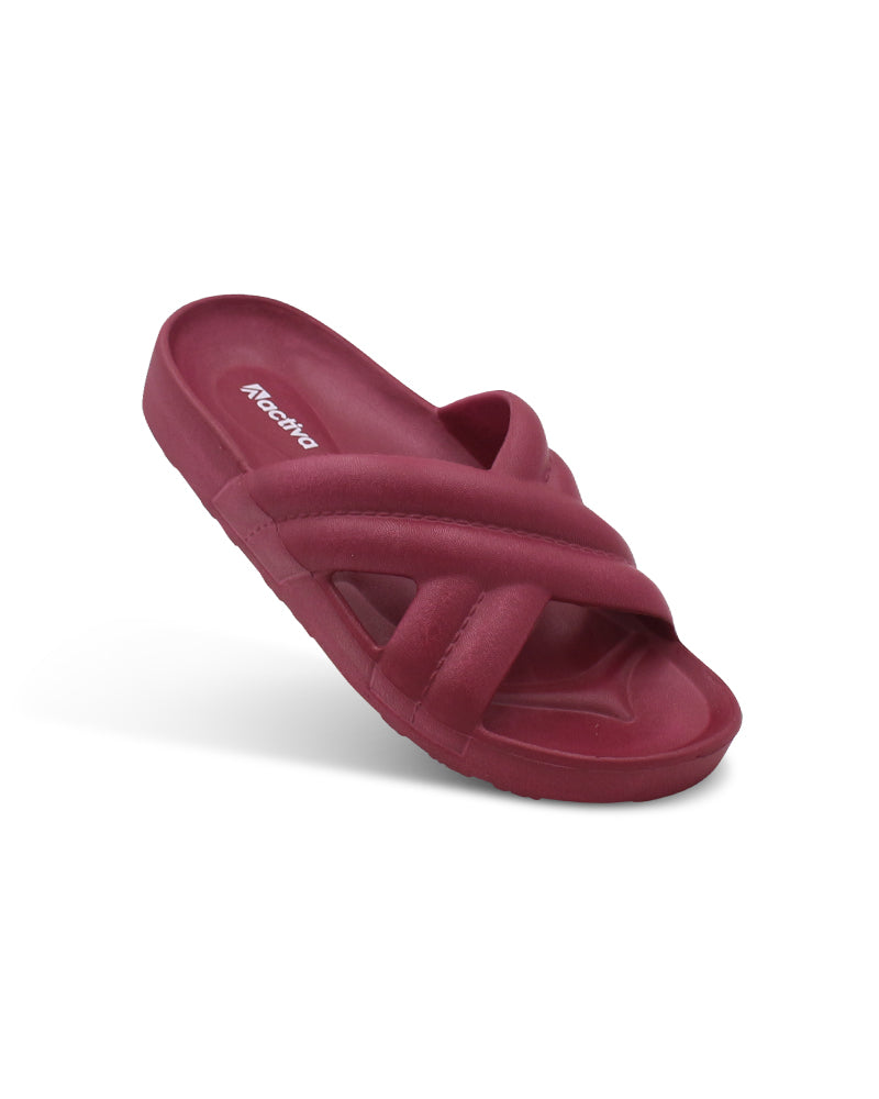 ACTIVA Slides, Stylish Cross-Design Sandals for Women