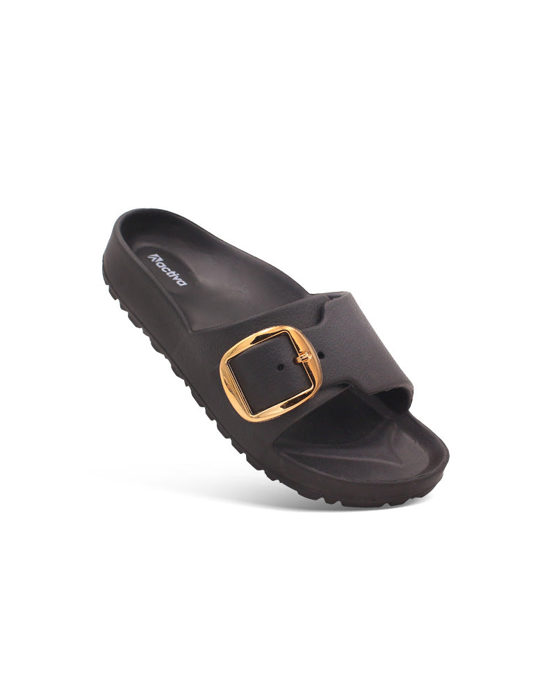 Women’s Solid Buckle EVA Slides