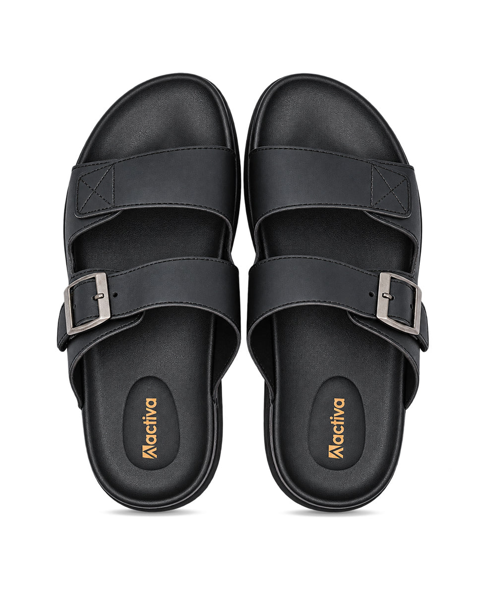Men’s Casual Slides with Adjustable Buckle Strap | Comfort Slip-On Sandals