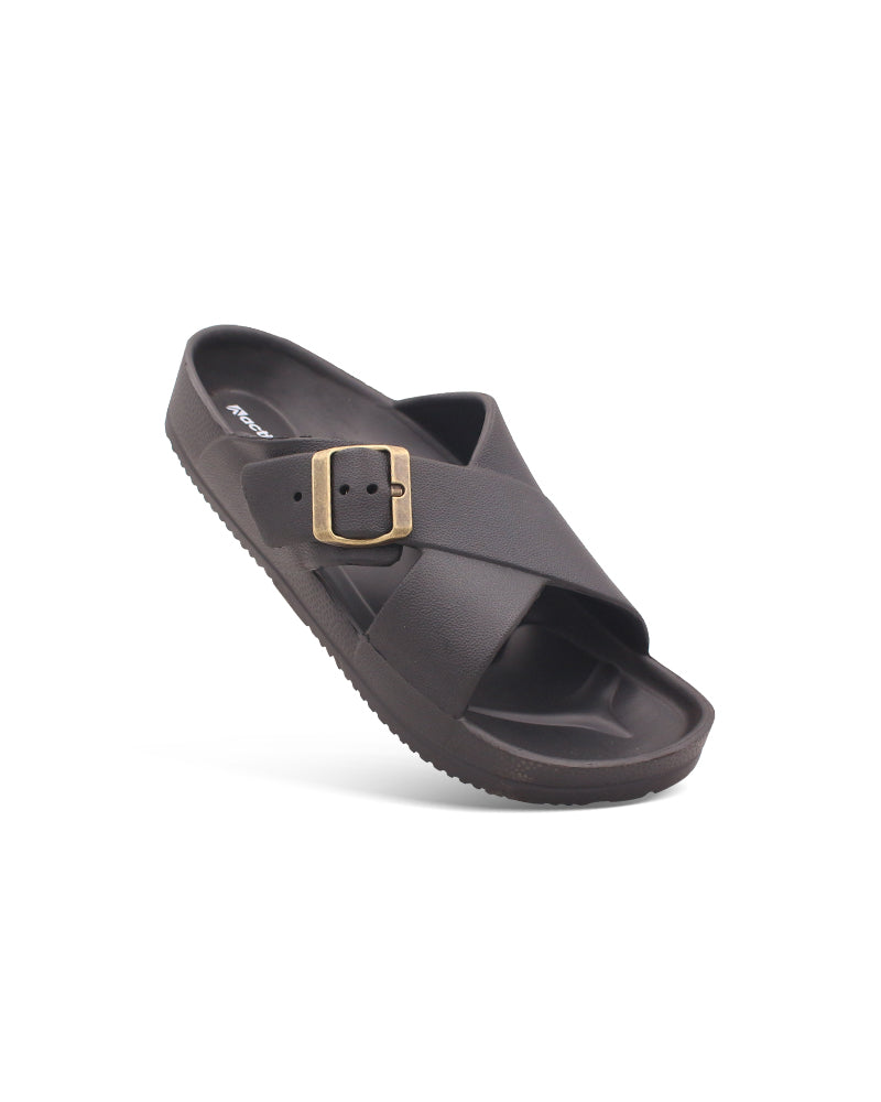 Men’s Cross-Strap Slides with Adjustable Buckle | Ergonomic EVA Sole