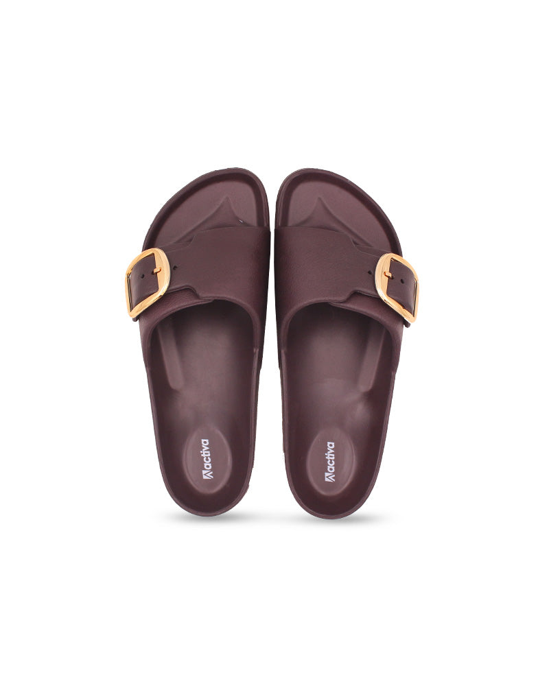 Women’s Solid Buckle EVA Slide