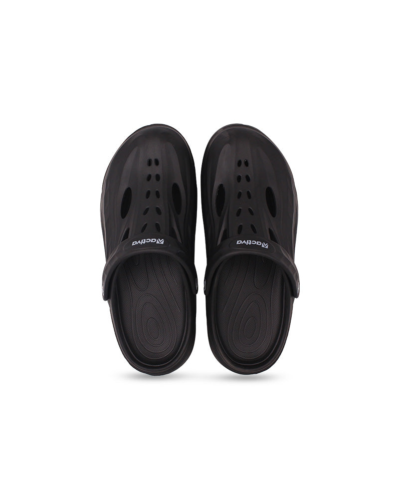 Men’s Stylish EVA Clogs with Back Strap | Wave-Textured & Perforated Design