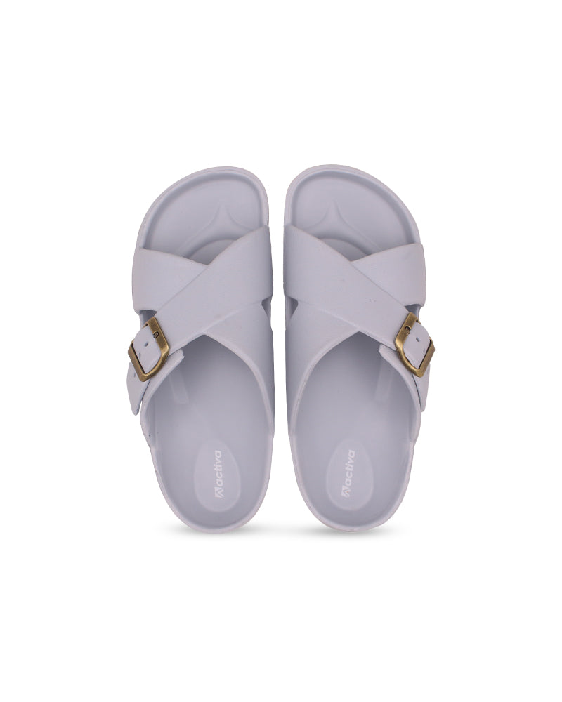 Men’s Cross-Strap Slides with Adjustable Buckle | Ergonomic EVA Sole