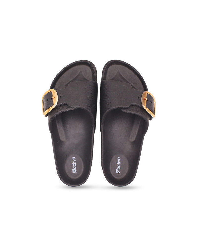 Women’s Solid Buckle EVA Slides
