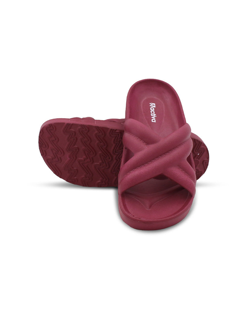 ACTIVA Slides, Stylish Cross-Design Sandals for Women