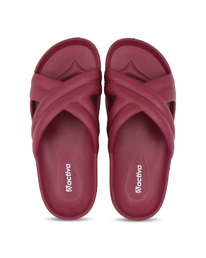 ACTIVA Slides, Stylish Cross-Design Sandals for Women