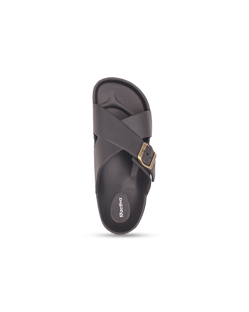 Men’s Cross-Strap Slides with Adjustable Buckle | Ergonomic EVA Sole