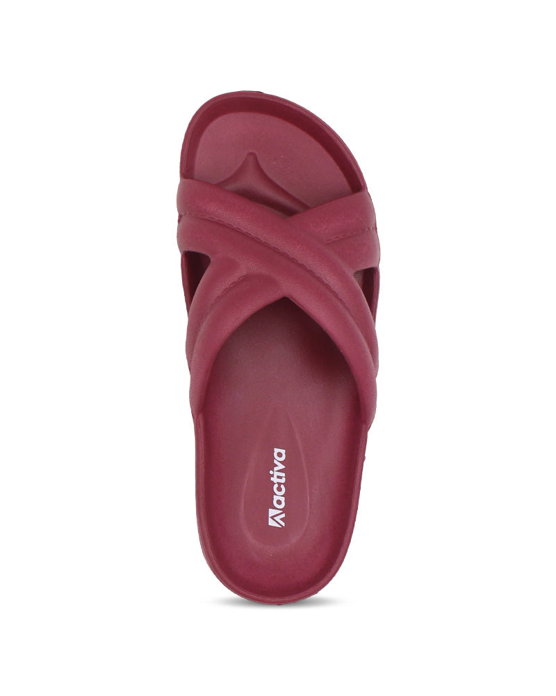 ACTIVA Slides, Stylish Cross-Design Sandals for Women
