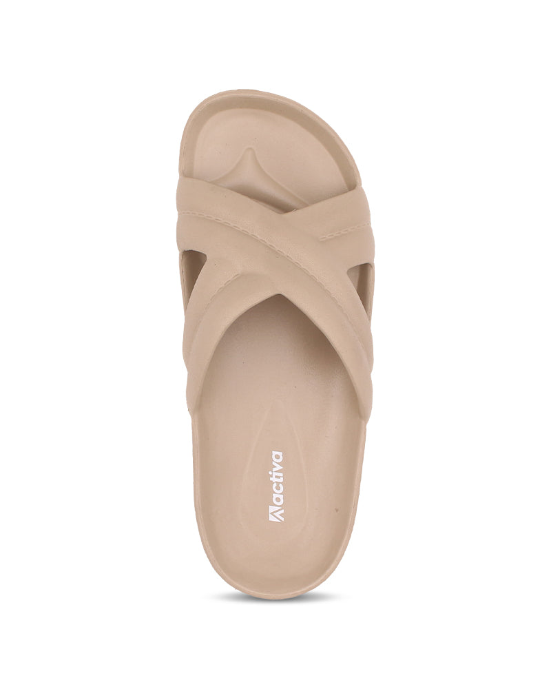 ACTIVA Slides, Stylish Cross-Design Sandals for Women
