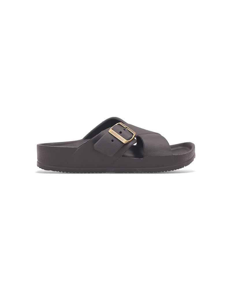 Men’s Cross-Strap Slides with Adjustable Buckle | Ergonomic EVA Sole