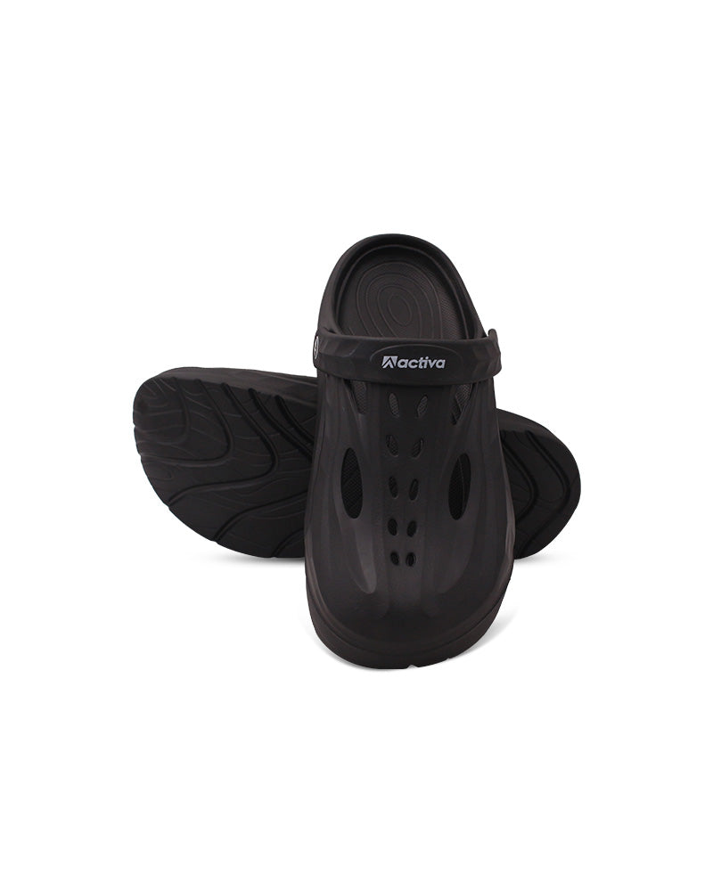 Men’s Stylish EVA Clogs with Back Strap | Wave-Textured & Perforated Design