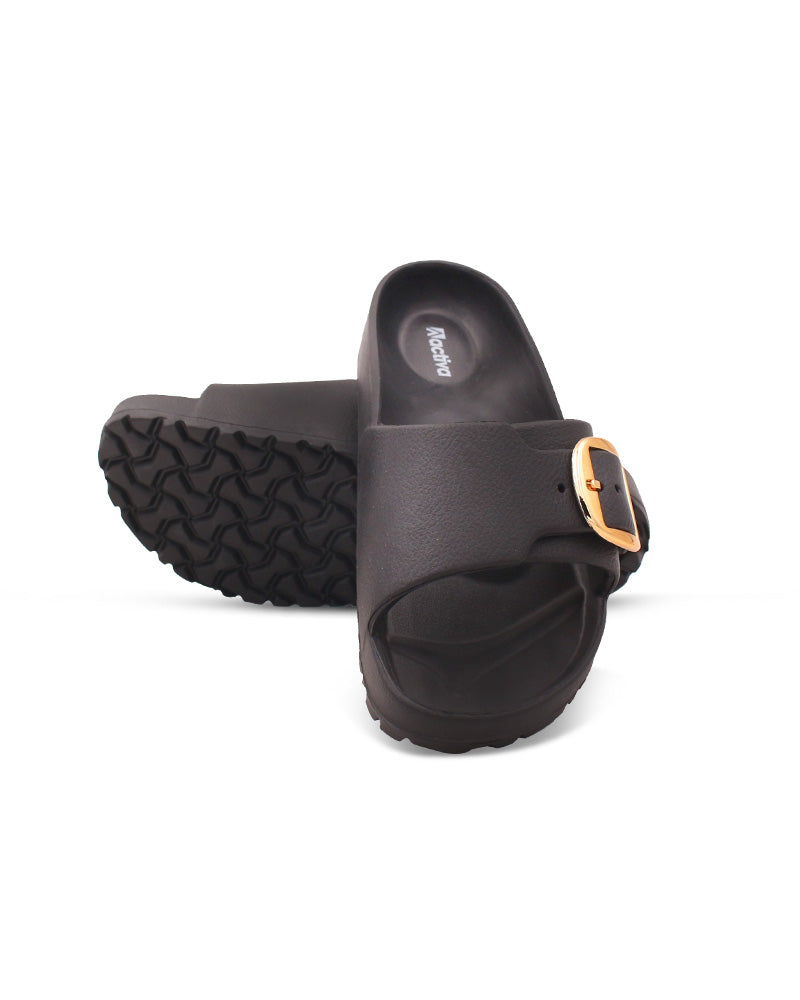 Women’s Solid Buckle EVA Slides