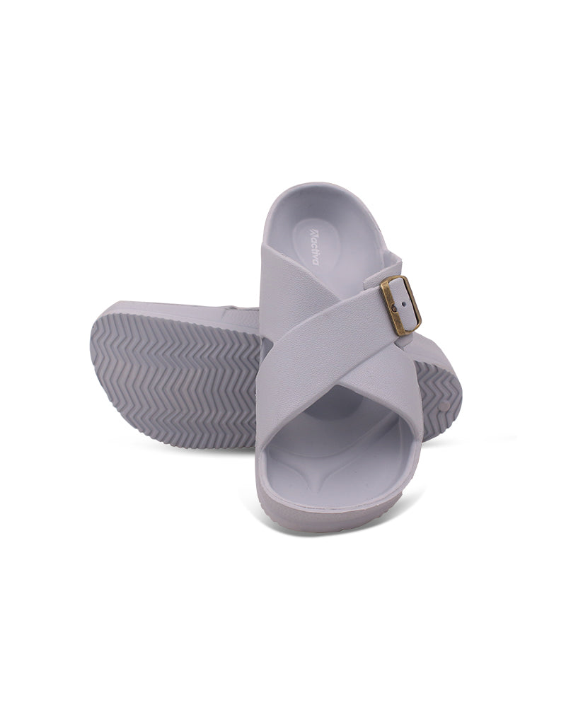 Men’s Cross-Strap Slides with Adjustable Buckle | Ergonomic EVA Sole