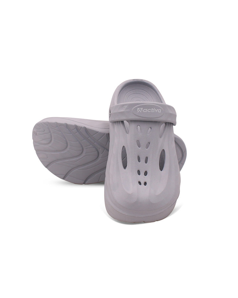 Men’s Stylish EVA Clogs with Back Strap | Wave-Textured & Perforated Design