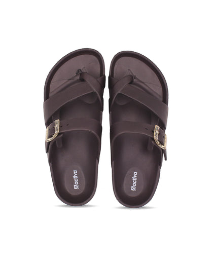 Women’s EVA Buckle Slides Brown