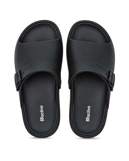 Men's Adjustable Comfort Slides with Buckle Strap for Everyday Wear