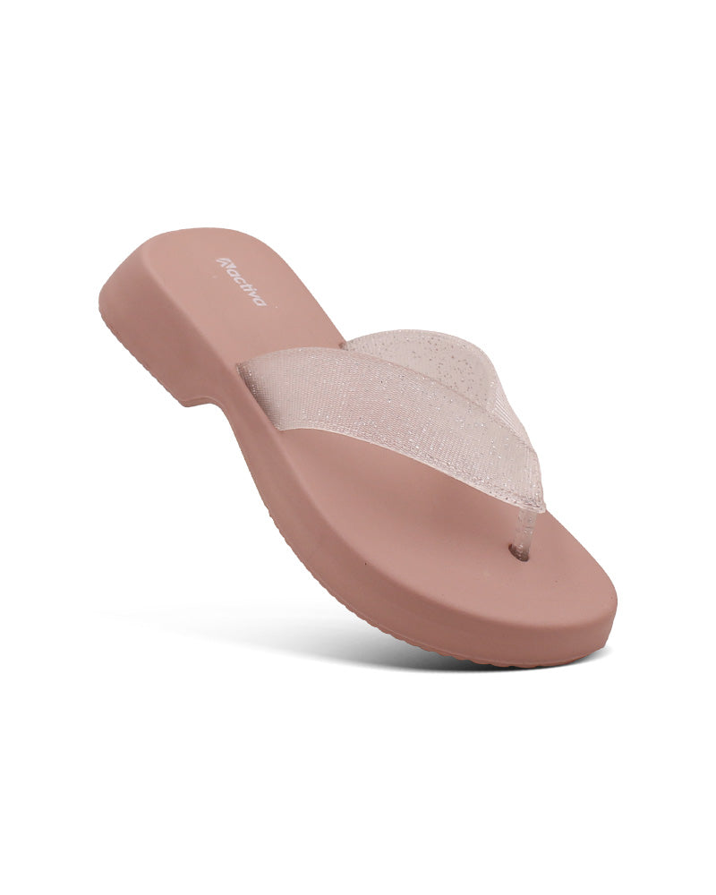 Women's V-Shape Grip Flip-Flops with Thick Heel