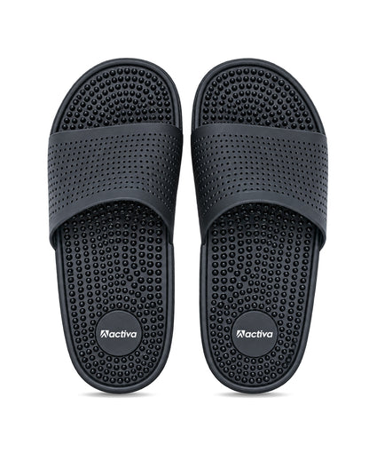 Men’s Textured Comfort Slides with Cushioned Footbed | Casual Slip-On Sandals
