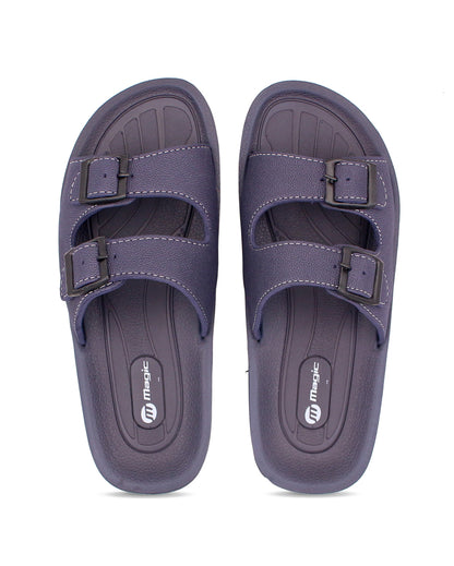 FABRICATION Men’s Dual Buckle Slides – Comfortable Casual Slippers for Daily Wear