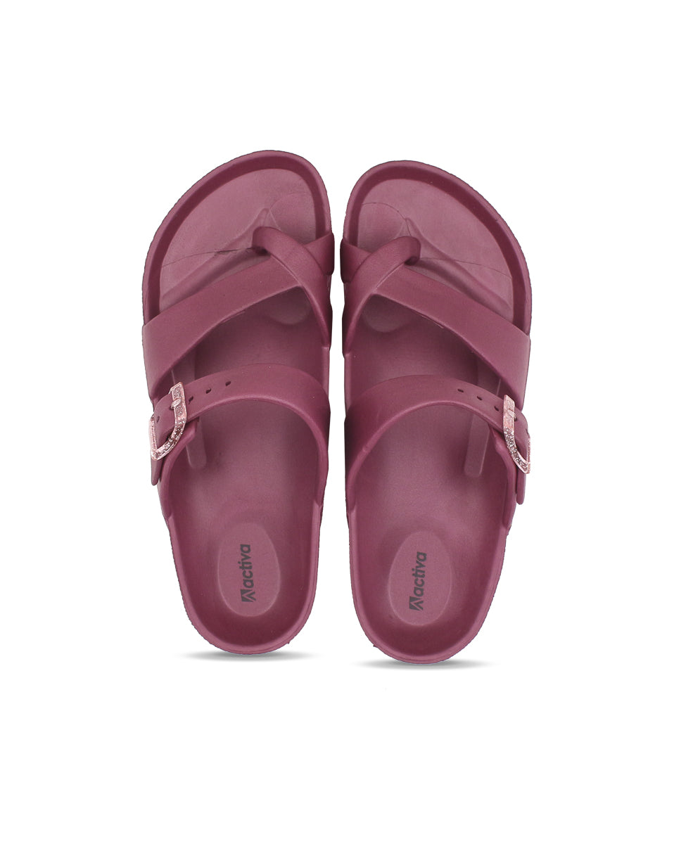 Women’s EVA Buckle Slides Wine Red