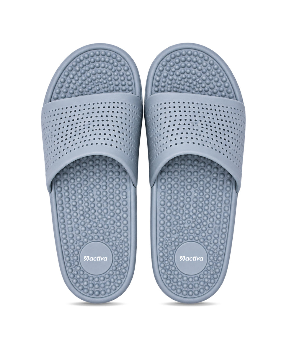 Men’s Textured Comfort Slides with Cushioned Footbed | Casual Slip-On Sandals