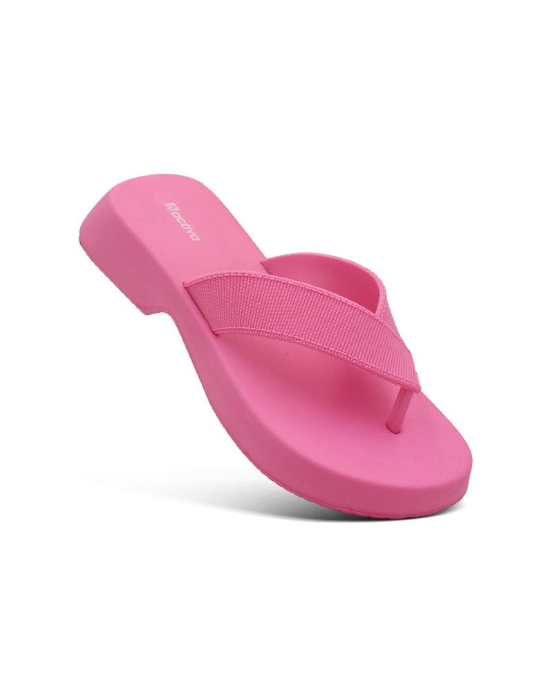 Women's V-Shape Grip Flip-Flops with Thick Heel