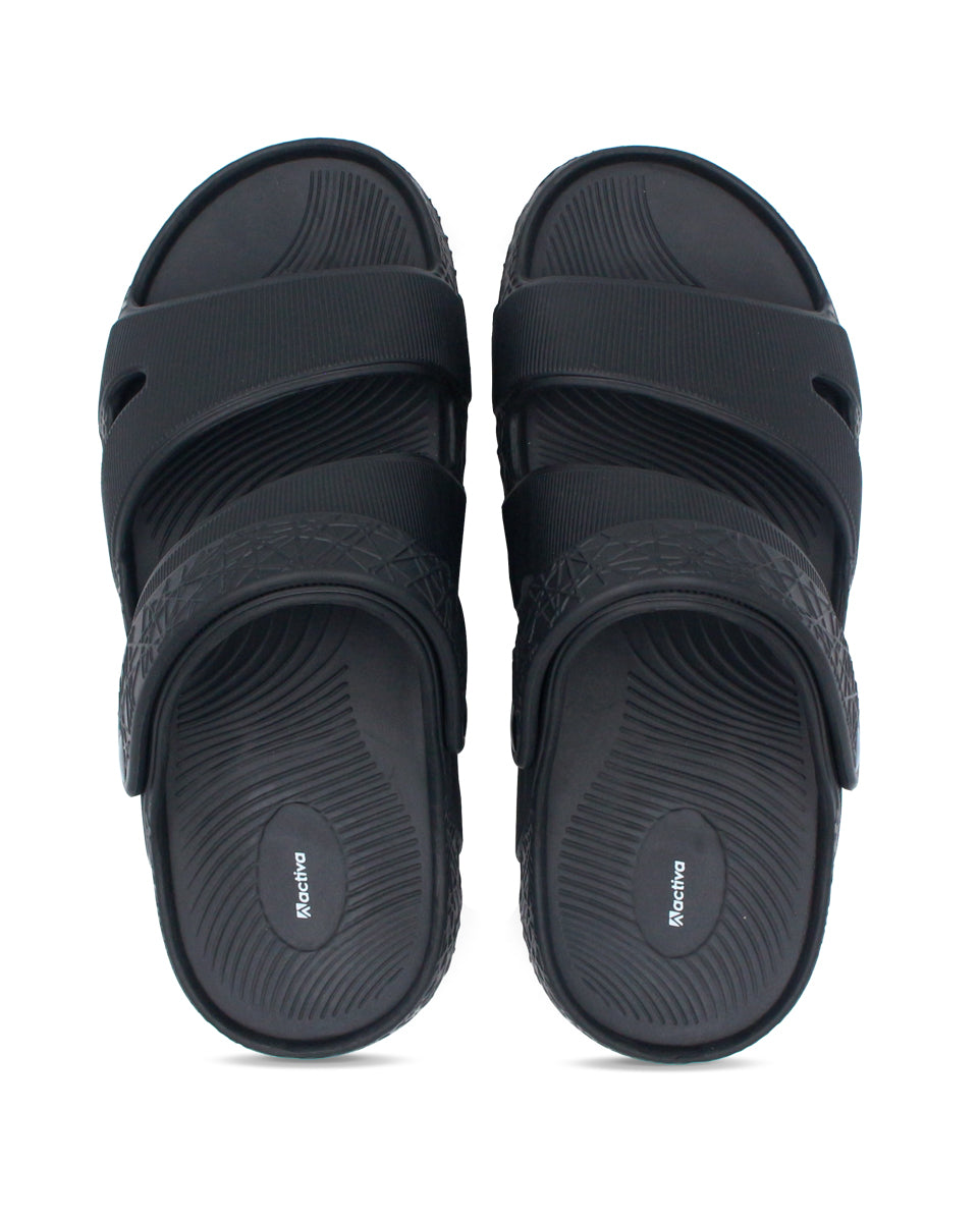Men's Black and Grey Comfort Sandals | Adjustable Strap Casual Footwear
