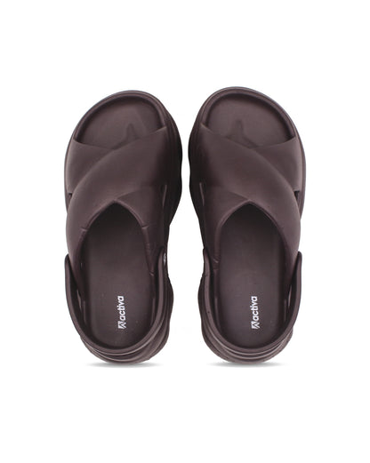 Women’s EVA Criss-Cross Sandals with Back Strap Brown