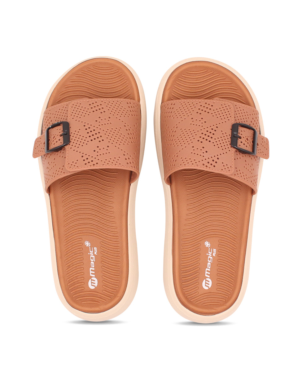 DOCTOR SOLE Women's Orthopedic Comfort Slide Sandals with Adjustable Buckle
