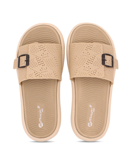 DOCTOR SOLE Women's Orthopedic Comfort Slide Sandals with Adjustable Buckle