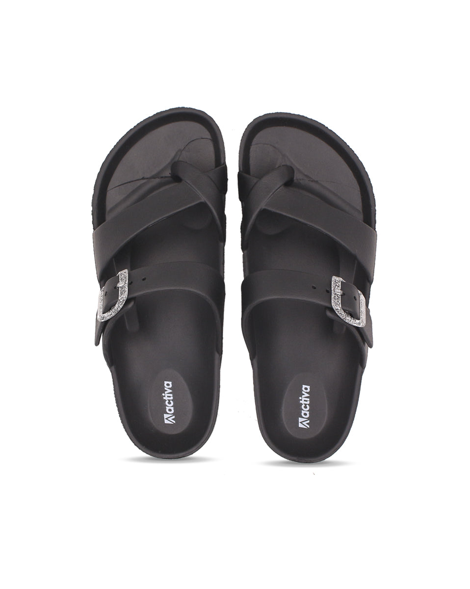 Women’s EVA Buckle Slides Black