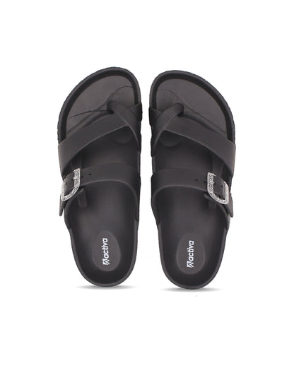 Women’s EVA Buckle Slides Black