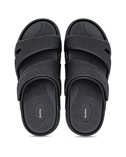 Men's Black Comfort Sandals | Adjustable Strap Casual Footwear
