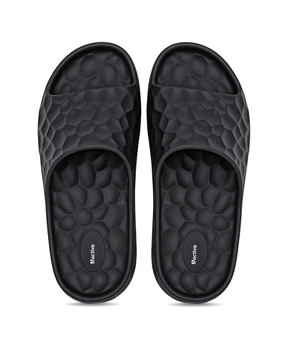 Men's Comfort Slides | Textured Slip-On Casual Footwear