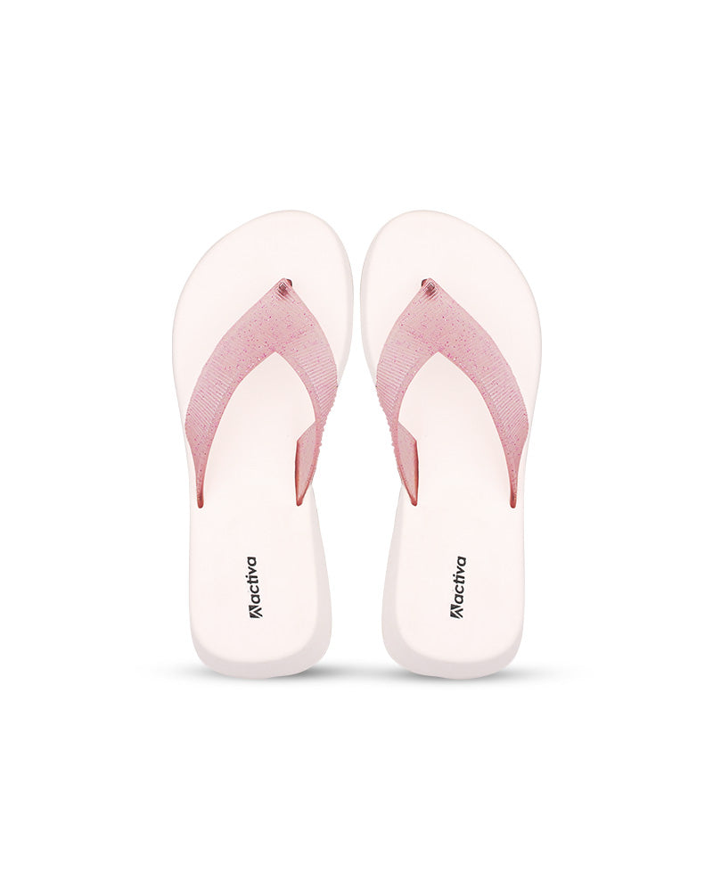 Women's V-Shape Grip Flip-Flops with Thick Heel