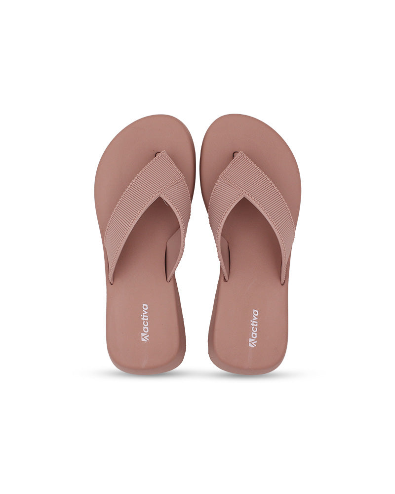 Women's V-Shape Grip Flip-Flops with Thick Heel