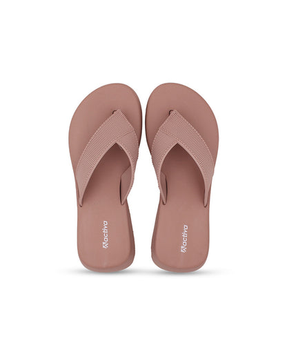 Women's V-Shape Grip Flip-Flops with Thick Heel