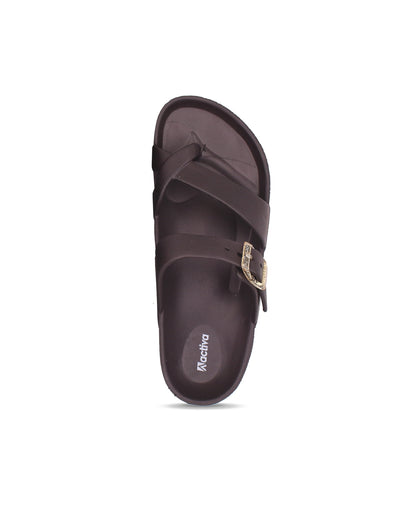 Women’s EVA Buckle Slides Brown