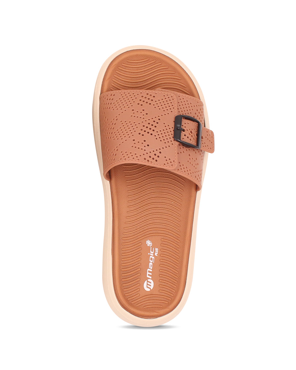 DOCTOR SOLE Women's Orthopedic Comfort Slide Sandals with Adjustable Buckle