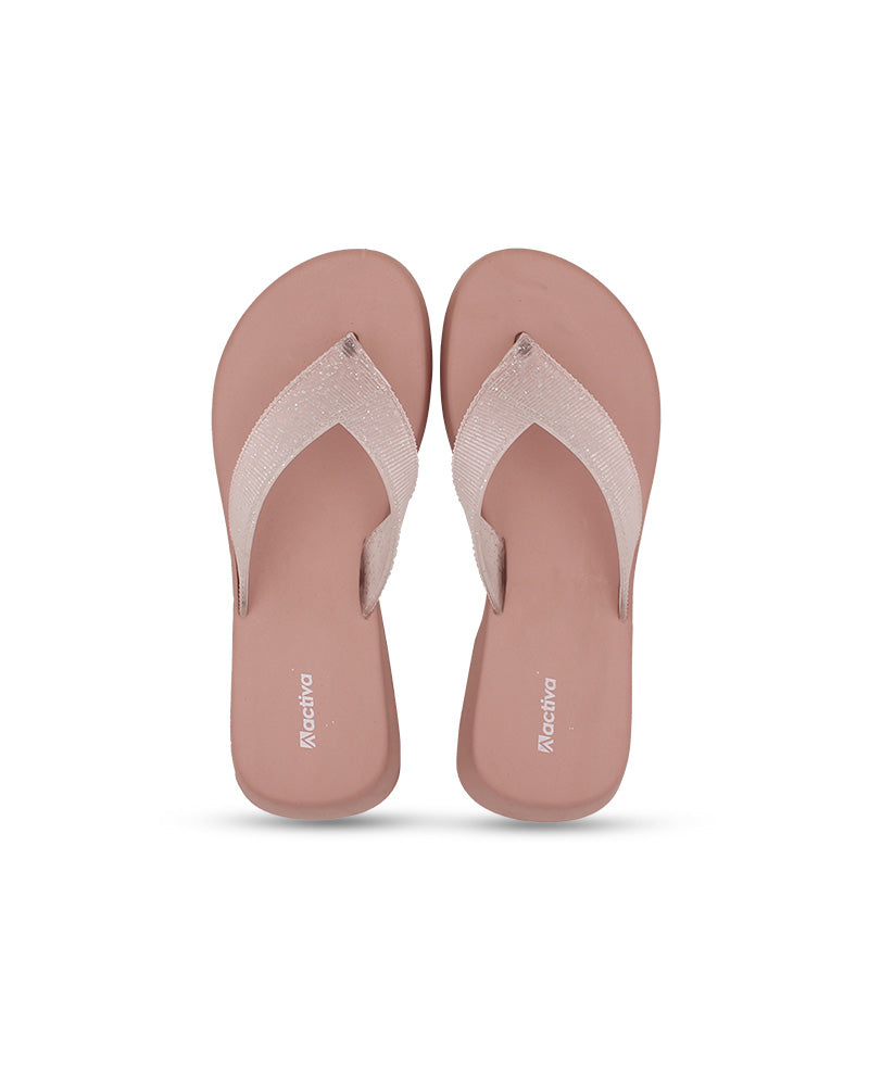 Women's V-Shape Grip Flip-Flops with Thick Heel