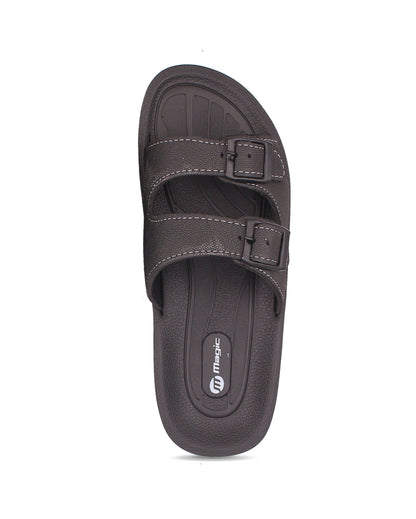 FABRICATION Men’s Dual Buckle Slides – Comfortable Casual Slippers for Daily Wear