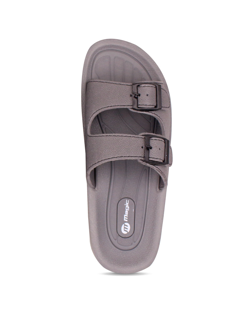 FABRICATION Men’s Dual Buckle Slides – Comfortable Casual Slippers for Daily Wear