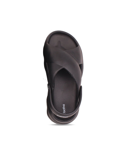 Women’s EVA Criss-Cross Sandals with Back Strap Black