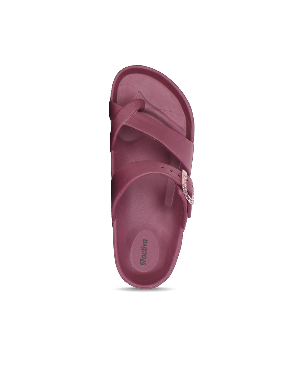 Women’s EVA Buckle Slides Wine Red