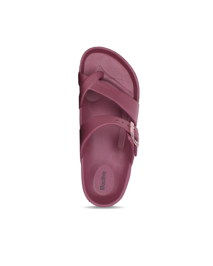 Women’s EVA Buckle Slides Wine Red