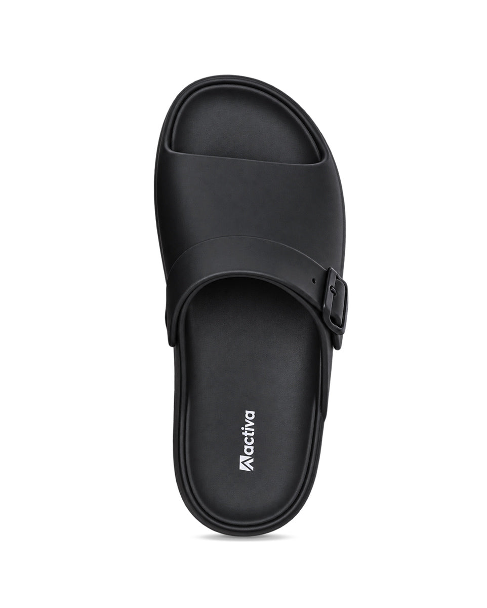 Men's Adjustable Comfort Slides with Buckle Strap for Everyday Wear