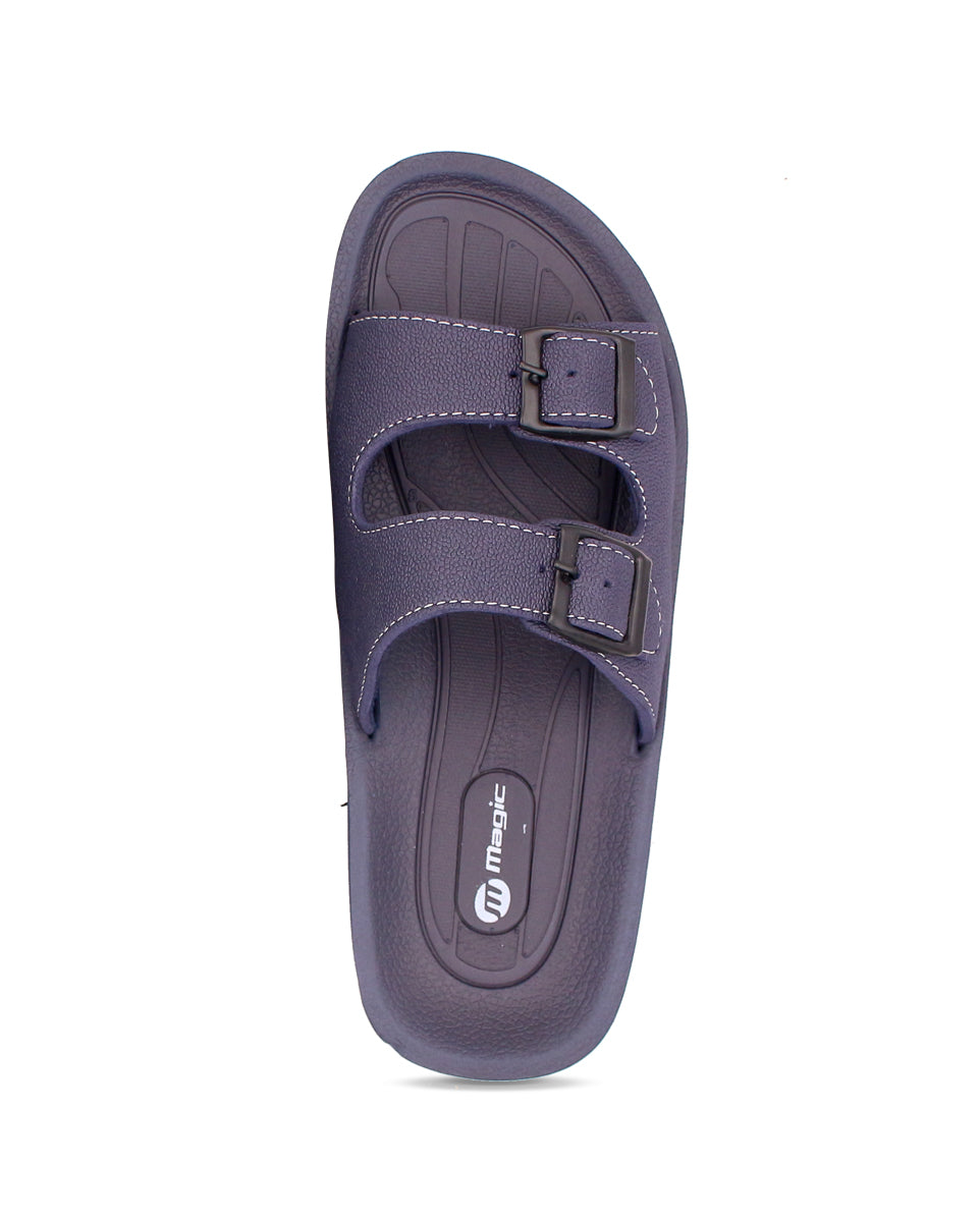 FABRICATION Men’s Dual Buckle Slides – Comfortable Casual Slippers for Daily Wear