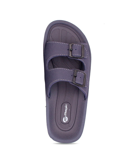 FABRICATION Men’s Dual Buckle Slides – Comfortable Casual Slippers for Daily Wear