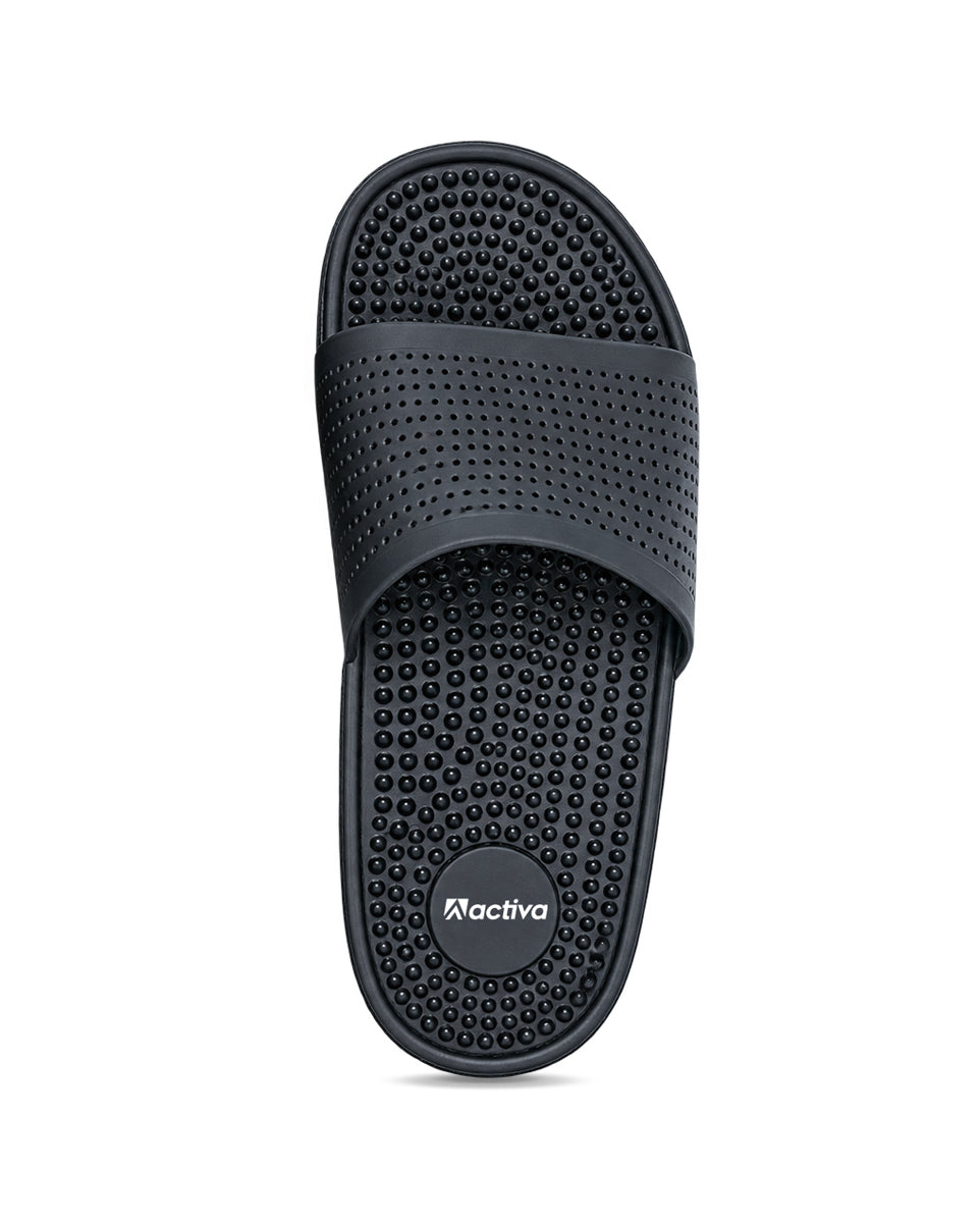 Men’s Textured Comfort Slides with Cushioned Footbed | Casual Slip-On Sandals