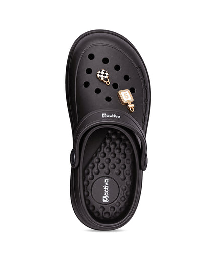 Women's Lightweight Clogs with Charms – Cushioned Slip-On Clogs with Adjustable Heel Strap for Everyday Wear
